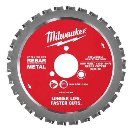Milwaukee 48-40-4065 #10 (1-1/4 Inch) Rebar Cutting Blade for M18 FUEL Rebar Cutter (5 Pack)