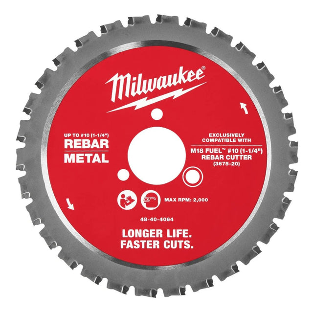 Milwaukee 48-40-4065 #10 (1-1/4 Inch) Rebar Cutting Blade for M18 FUEL Rebar Cutter (5 Pack)