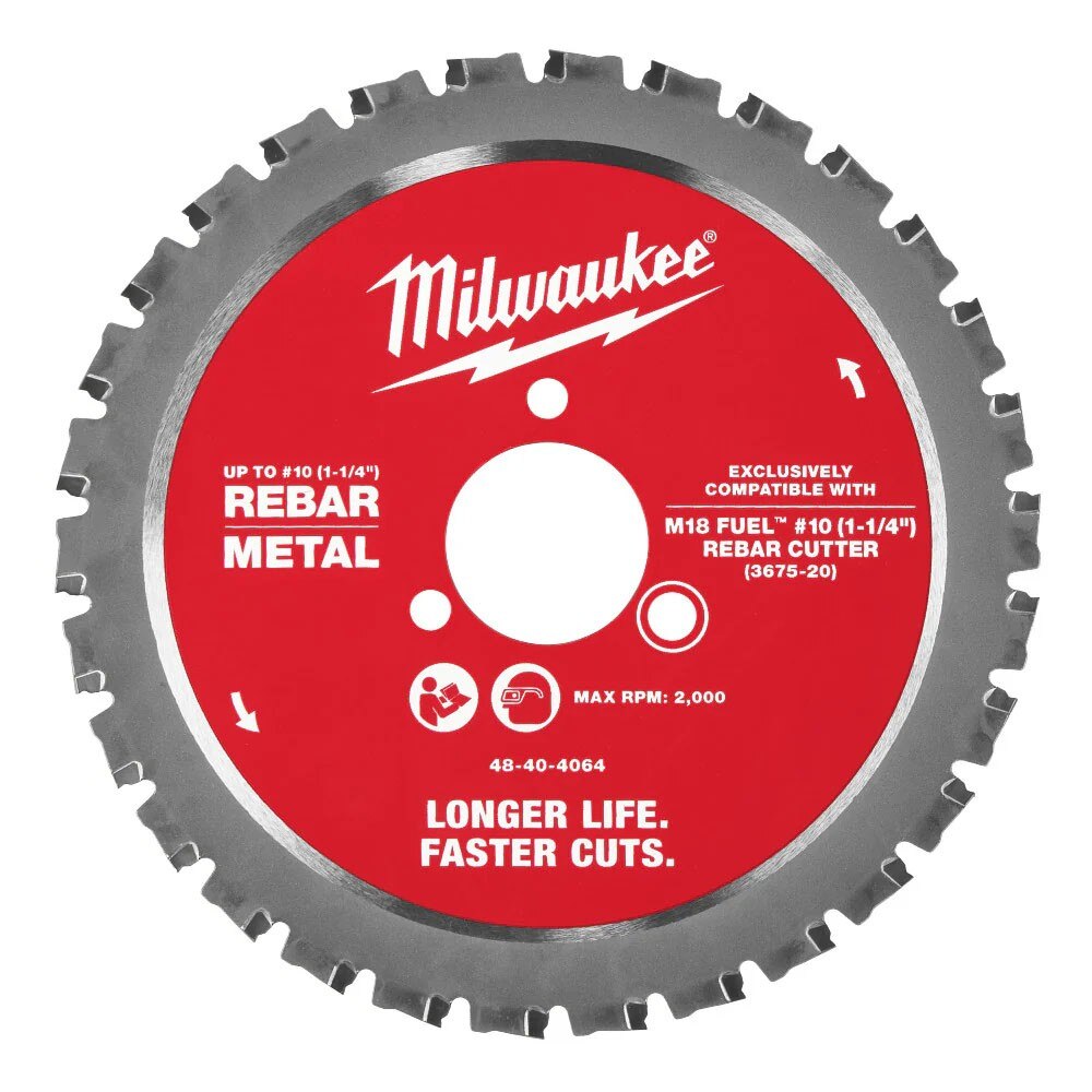 Milwaukee 48-40-4065 #10 (1-1/4 Inch) Rebar Cutting Blade for M18 FUEL Rebar Cutter (5 Pack)