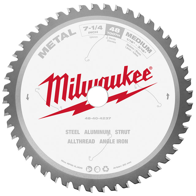 Milwaukee  48-40-4237 7-1/4" 48T METAL CSB, 20MM