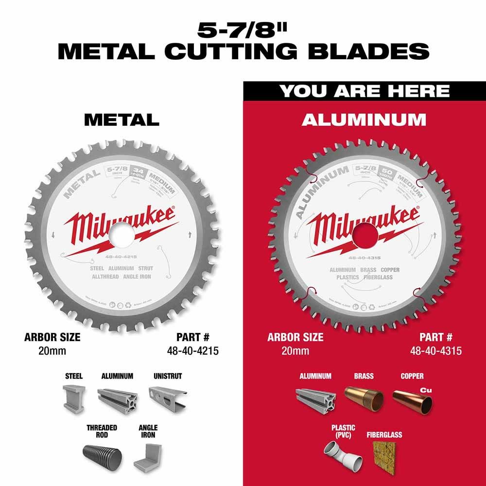 Milwaukee  48-40-4315 5-7/8" 50T ALUMINUM CSB, 20MM - 5