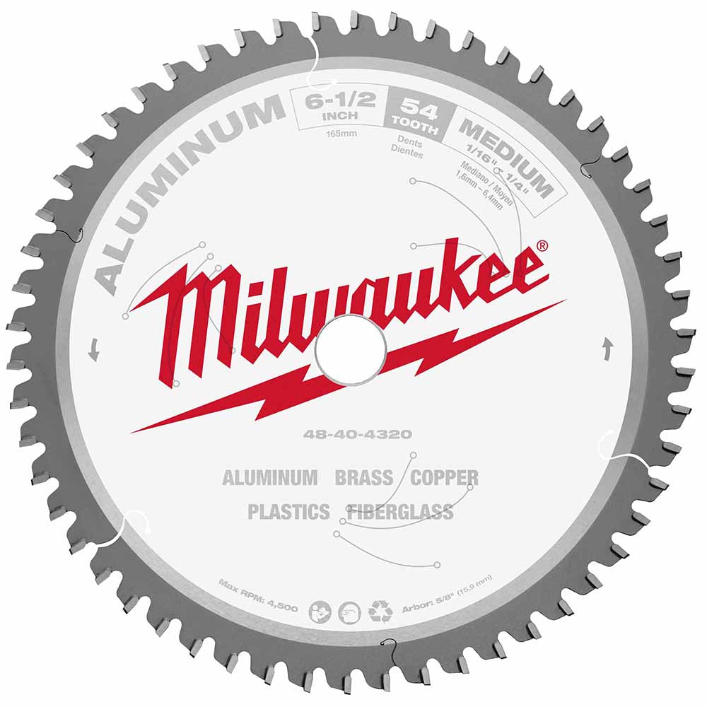 Milwaukee  48-40-4320 6-1/2" 54T ALUMINUM CSB, 5/8"