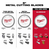 Milwaukee  48-40-4345 8" 58T ALUMINUM CSB, 5/8" - 6