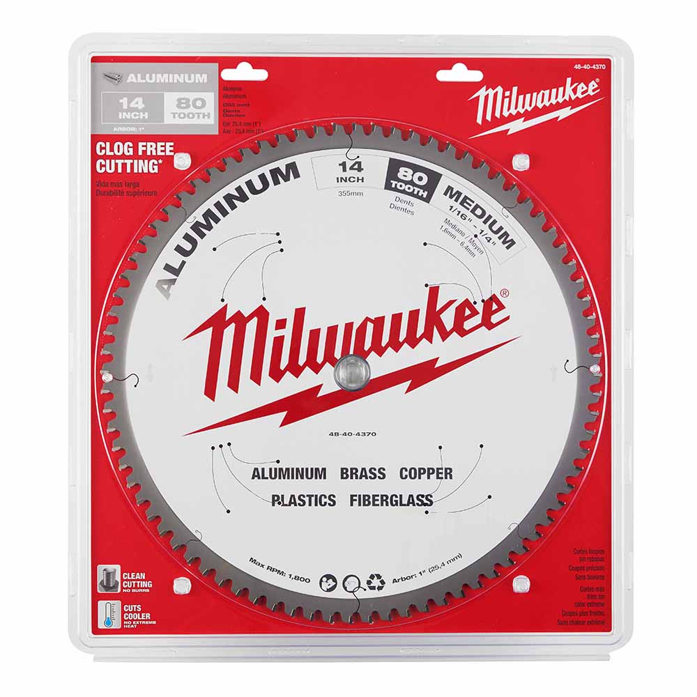 Milwaukee  48-40-4370 14" 80T ALUMINUM CSB, 1" - 6