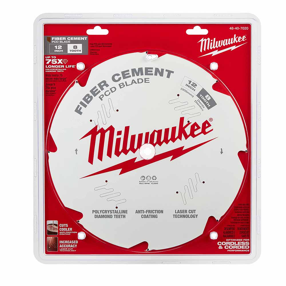 Milwaukee 48-40-7020 12" PCD/Fiber Cement Circular Saw Blade - 5