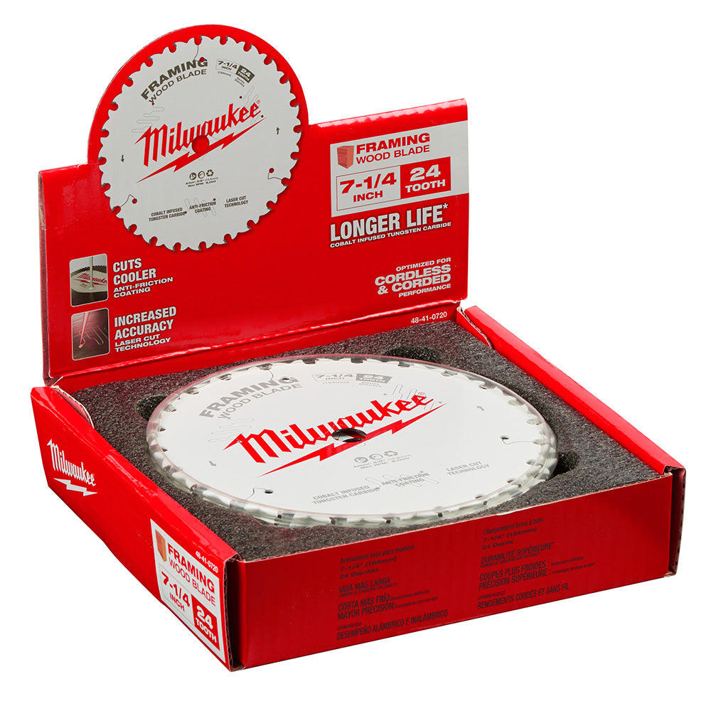 Milwaukee 48-41-0720 7-1/4" 24T Framing Circular Saw Blades Bulk 10 - 2