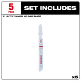Milwaukee 48-42-5121 3" X 18 TPI, Bi-Metal Jig Saw Blades, 5-Pack - 3