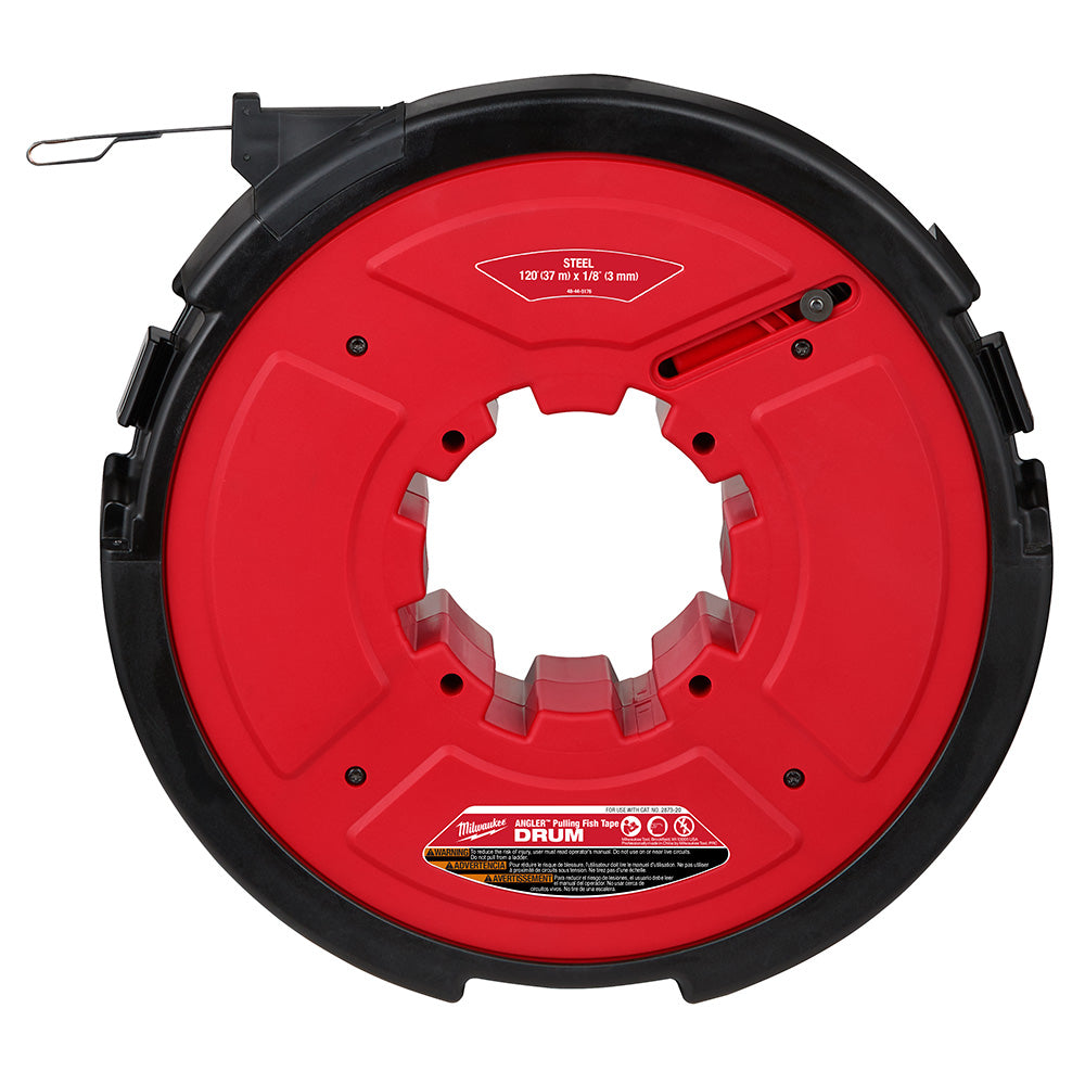 Milwaukee 48-44-5176 M18 FUEL Angler 120' x 1/8" Steel Pulling Fish Tape Drum