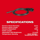 Milwaukee 48-53-3151 5mm Borescope Camera Cable for M12 Auto Borescopes (5 Foot) - 7