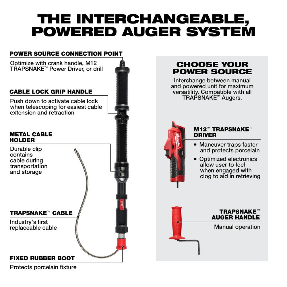 Milwaukee 48-53-3574 TRAPSNAKE 4' Urinal Auger Cable - 7