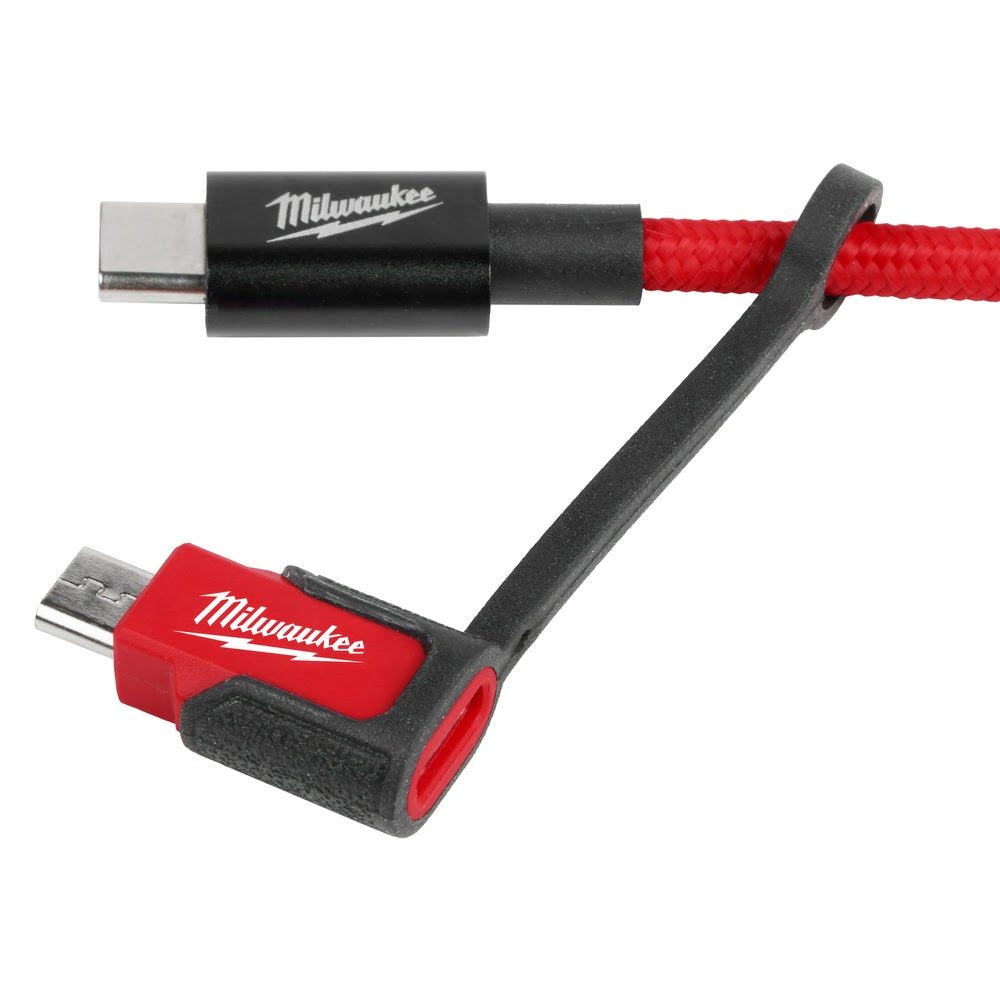 Milwaukee 48-59-1209 3ft USB-C and 2.1A Wall Charger w/Micro USB Adaptor - 3