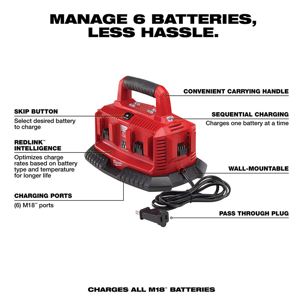 Milwaukee 48-59-1806 M18 Six Pack Sequential Charger - 3