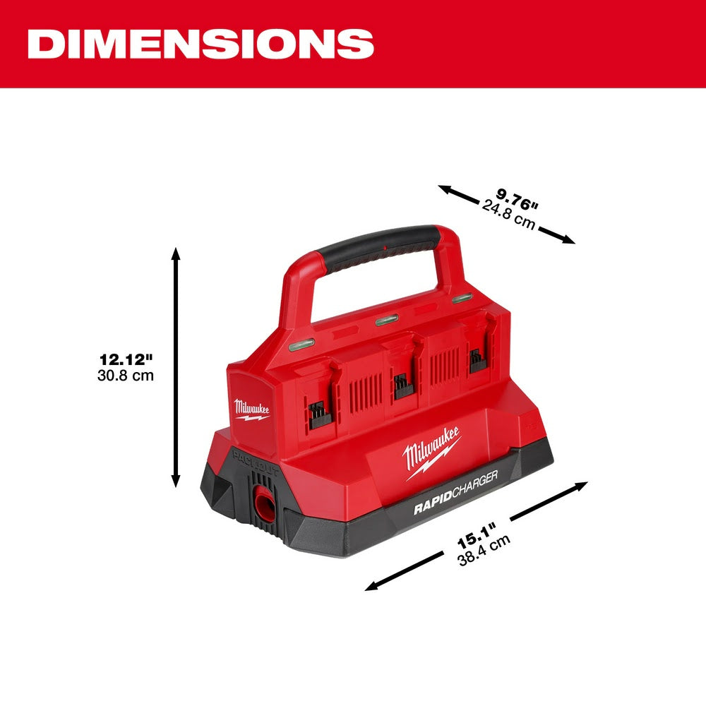 Milwaukee 48-59-1809 M18 PACKOUT Six Bay Rapid Charger - 4