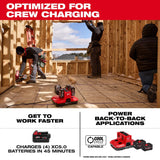 Milwaukee 48-59-1818 M18 and M12 Four Bay Simultaneous Super Charger with PACKOUT Compatibility - 4