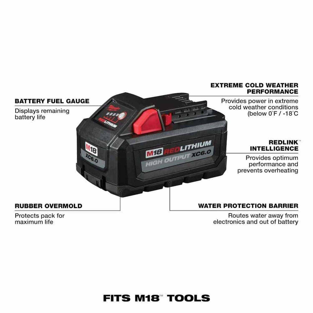 Milwaukee 48-59-1862S M18 High Output XC6.0 Battery 2-Pack with M18/M12 Multi-Voltage Charger (3 Piece) - 3