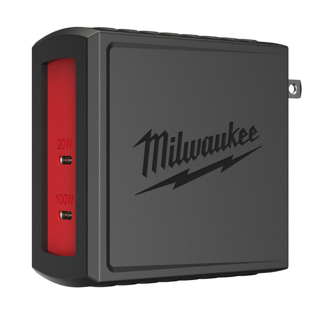 Milwaukee 48-59-2847 120W USB-C 2-Port Wall Adapter with 100W PD and 20W USB-C Ports