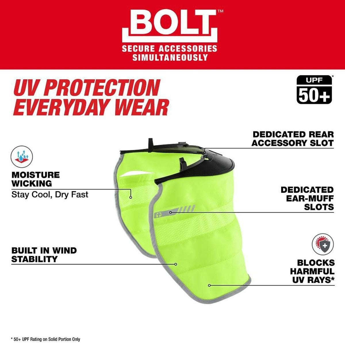 Milwaukee 48-73-1077 BOLT Sunshade for Safety Helmets and Hard Hats - 2