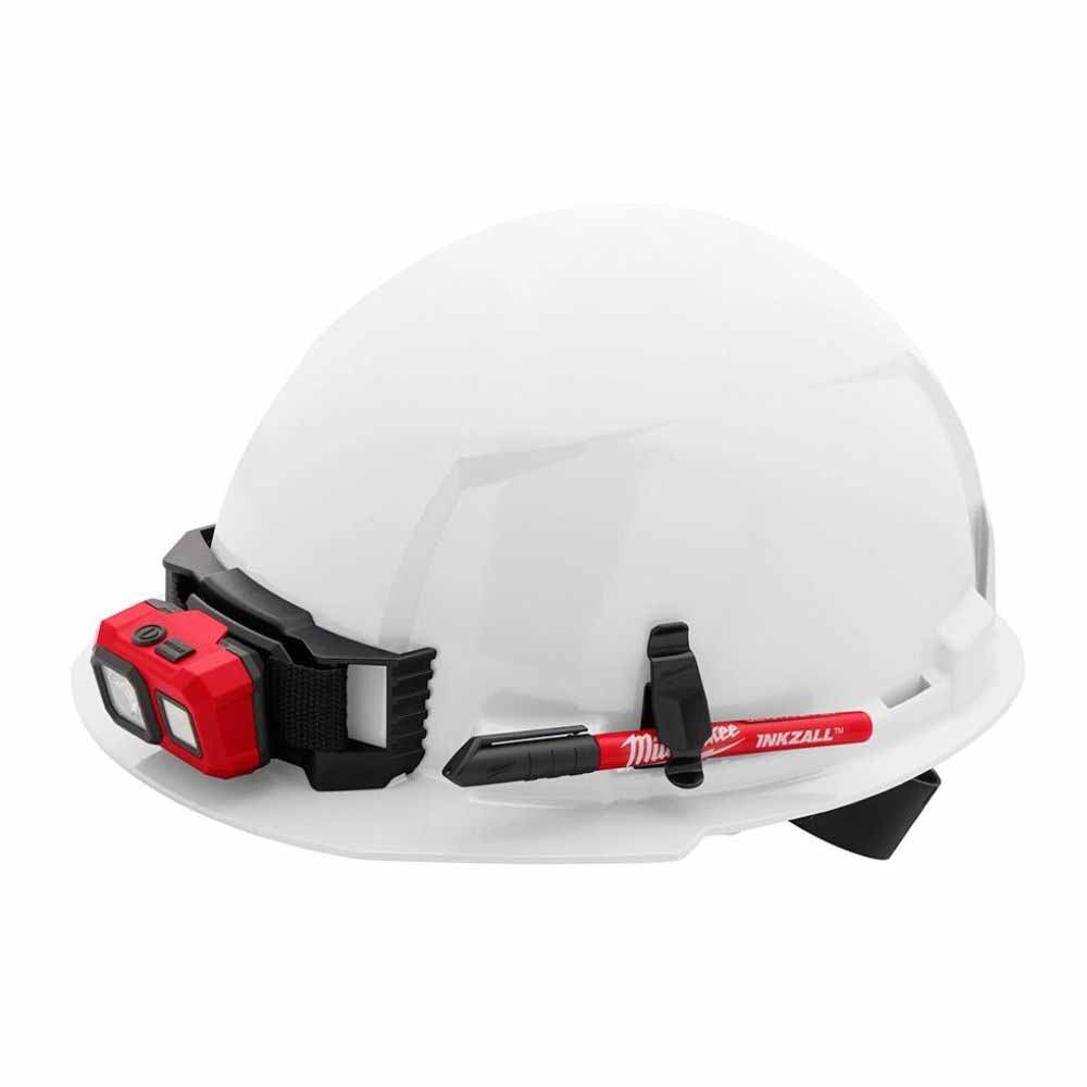 Milwaukee 48-73-1100 White Front Brim Hard Hat with 4PT Ratcheting Suspension – Type 1 Class E - 6