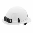 Milwaukee 48-73-1101 White Full Brim Hard Hat with 4PT Ratcheting Suspension – Type 1 Class E