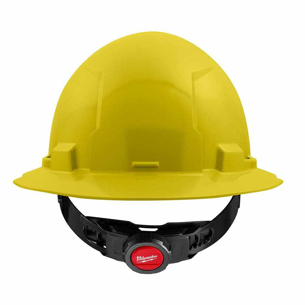 Milwaukee 48-73-1103 Yellow Full Brim Hard Hat with 4PT Ratcheting Suspension – Type 1 Class E - 2