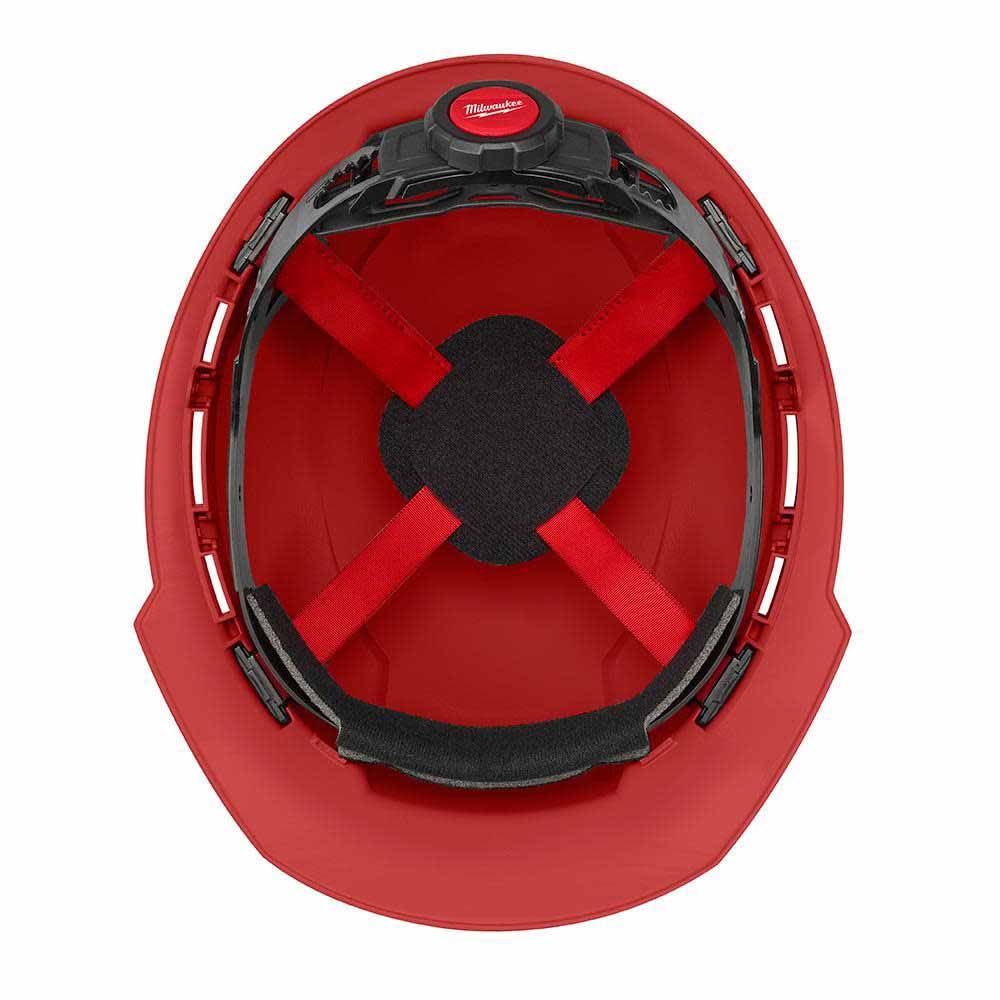 Milwaukee 48-73-1108 Red Front Brim Hard Hat with 4PT Ratcheting Suspension – Type 1 Class E - 5