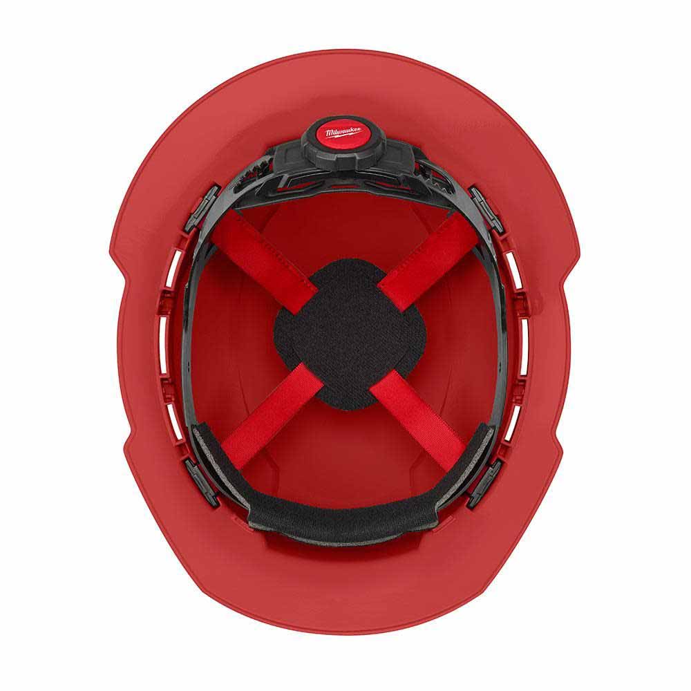 Milwaukee 48-73-1109 Red Full Brim Hard Hat with 4PT Ratcheting Suspension – Type 1 Class E - 5