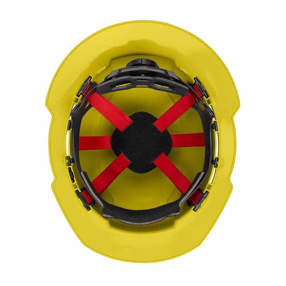 Milwaukee 48-73-1123 Yellow Full Brim Hard Hat with 6PT Ratcheting Suspension – Type 1 Class E - 5
