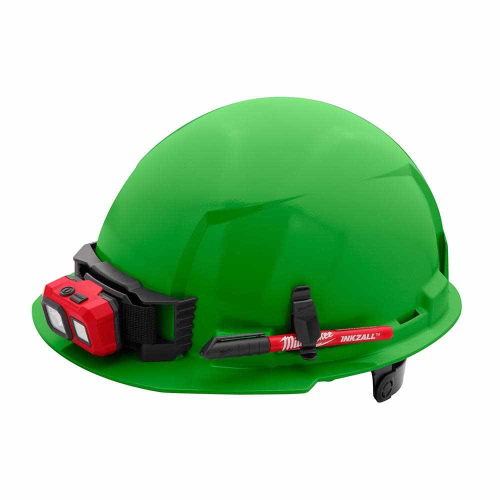 Milwaukee 48-73-1126 Green Front Brim Hard Hat with 6PT Ratcheting Suspension – Type 1 Class E - 6