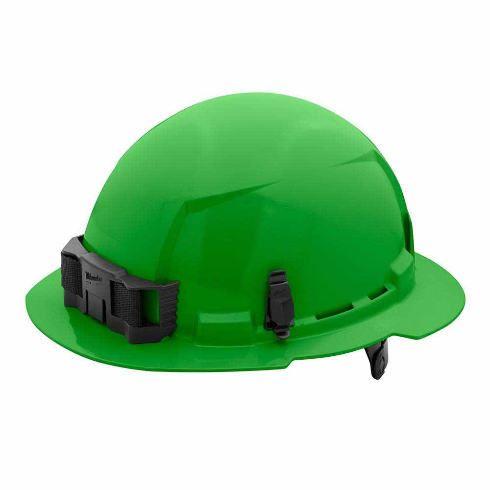 Milwaukee 48-73-1127 Green Full Brim Hard Hat with 6PT Ratcheting Suspension – Type 1 Class E