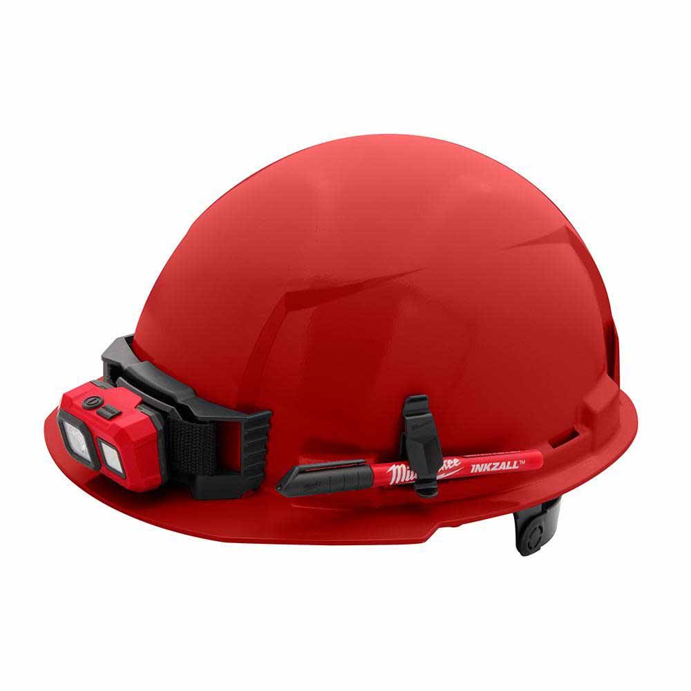 Milwaukee 48-73-1128 Red Front Brim Hard Hat with 6PT Ratcheting Suspension – Type 1 Class E - 6