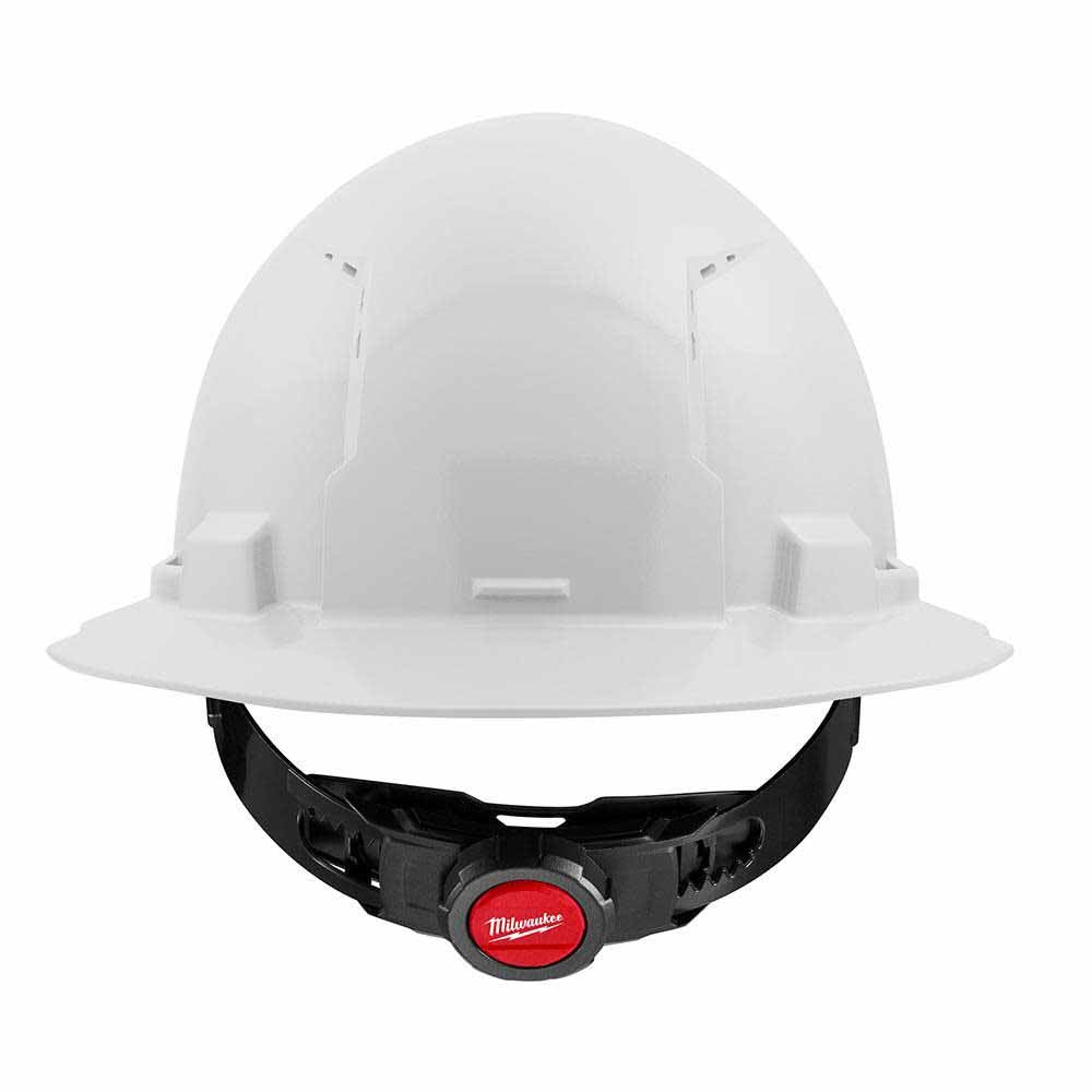 Milwaukee 48-73-1201 White Full Brim Vented Hard Hat with 4PT Ratcheting Suspension – Type 1 Class C - 2