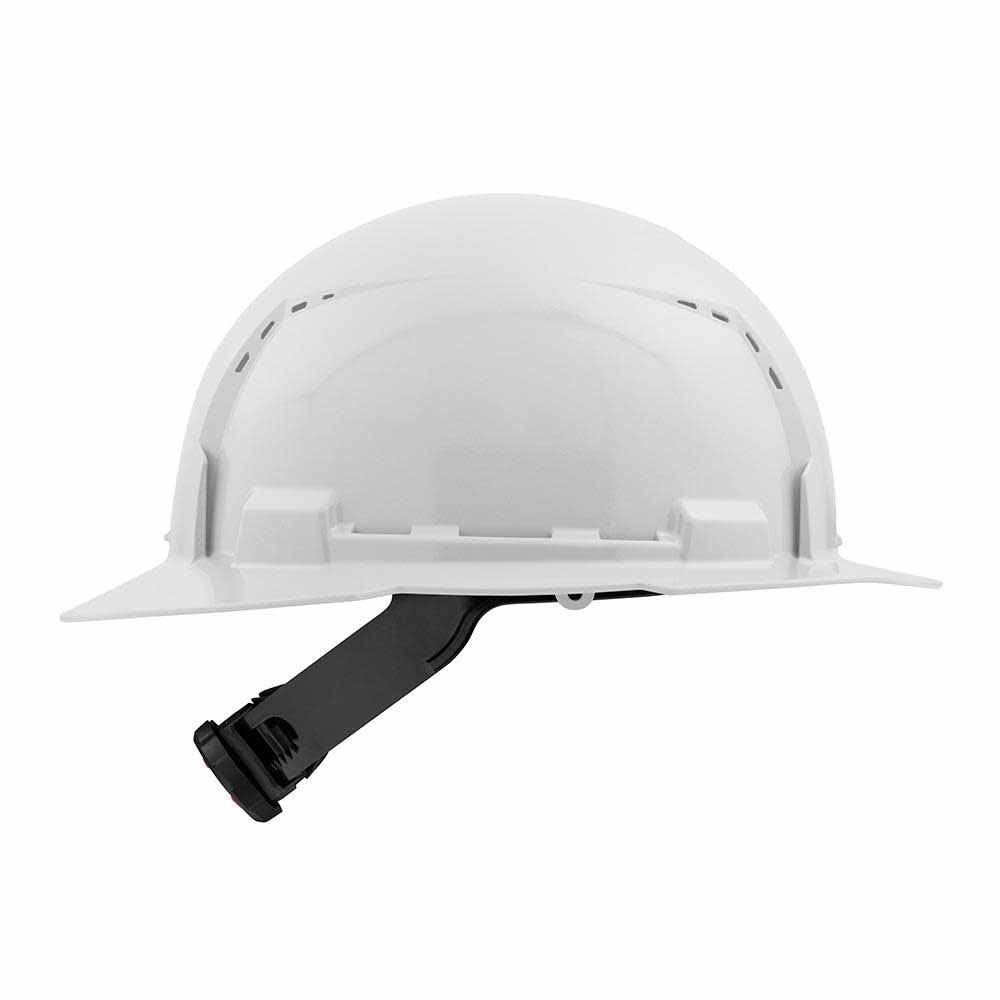 Milwaukee 48-73-1201 White Full Brim Vented Hard Hat with 4PT Ratcheting Suspension – Type 1 Class C - 4