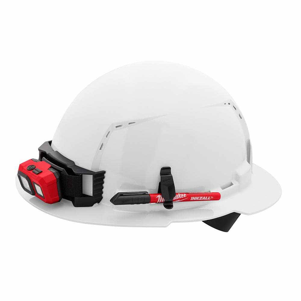 Milwaukee 48-73-1201 White Full Brim Vented Hard Hat with 4PT Ratcheting Suspension – Type 1 Class C - 6