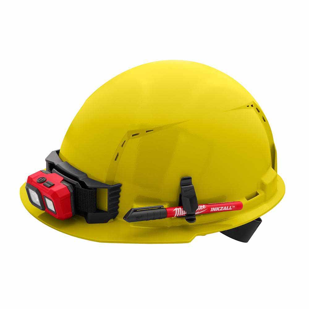 Milwaukee 48-73-1202 Yellow Front Brim Vented Hard Hat with 4PT Ratcheting Suspension – Type 1 Class C - 6