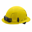 Milwaukee 48-73-1203 Yellow Full Brim Vented Hard Hat with 4PT Ratcheting Suspension – Type 1 Class C