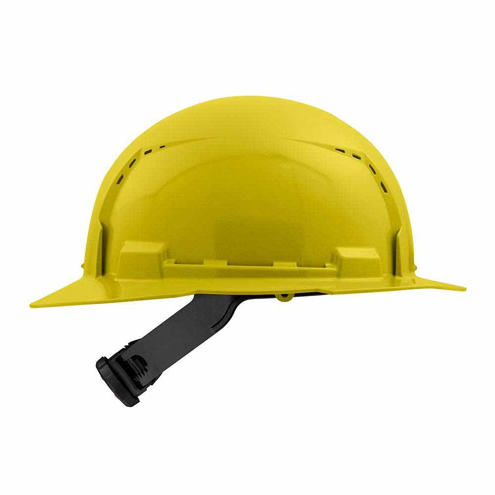 Milwaukee 48-73-1203 Yellow Full Brim Vented Hard Hat with 4PT Ratcheting Suspension – Type 1 Class C - 4