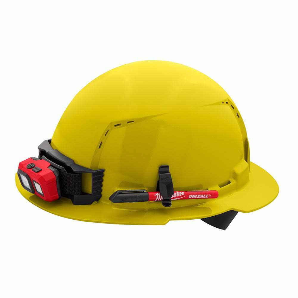 Milwaukee 48-73-1203 Yellow Full Brim Vented Hard Hat with 4PT Ratcheting Suspension – Type 1 Class C - 6