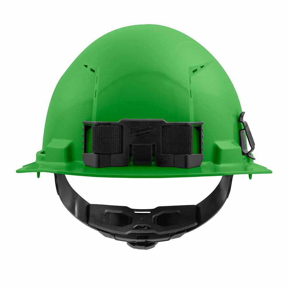 Milwaukee 48-73-1206 Green Front Brim Vented Hard Hat with 4PT Ratcheting Suspension – Type 1 Class C - 3