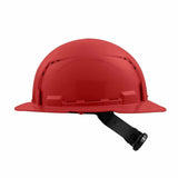 Milwaukee 48-73-1209 Red Full Brim Vented Hard Hat with 4PT Ratcheting Suspension – Type 1 Class C - 4