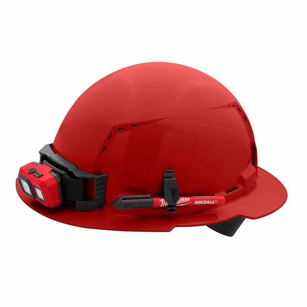 Milwaukee 48-73-1209 Red Full Brim Vented Hard Hat with 4PT Ratcheting Suspension – Type 1 Class C - 6