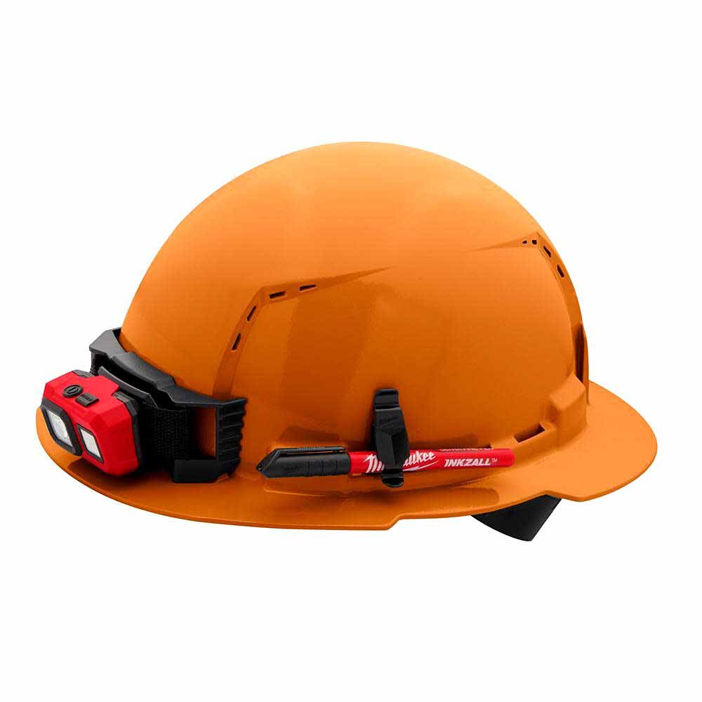 Milwaukee 48-73-1213 Orange Full Brim Vented Hard Hat with 4PT Ratcheting Suspension – Type 1 Class C - 6