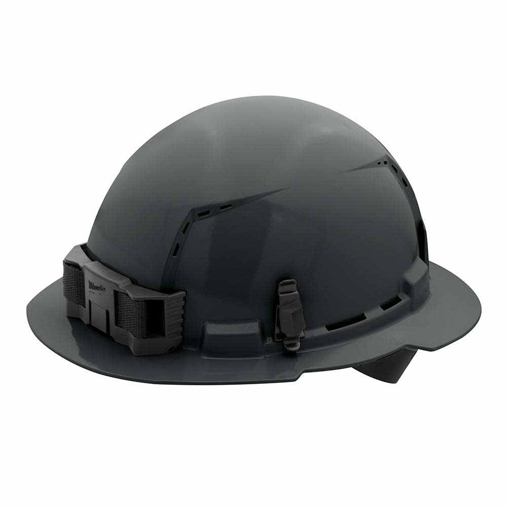 Milwaukee 48-73-1215 Gray Full Brim Vented Hard Hat with 4PT Ratcheting Suspension – Type 1 Class C