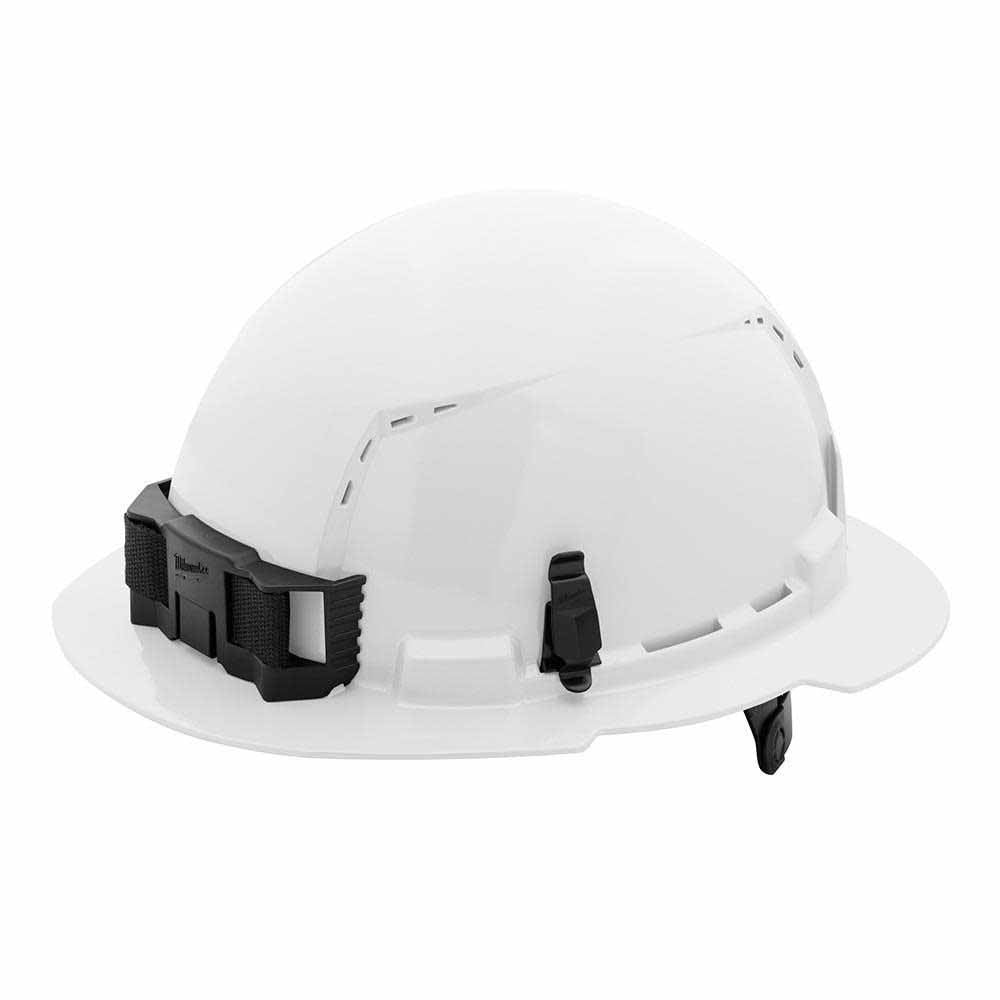 Milwaukee 48-73-1221 White Full Brim Vented Hard Hat with 6PT Ratcheting Suspension – Type 1 Class C