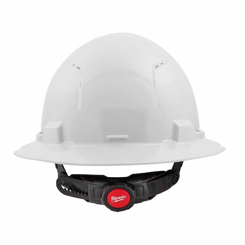 Milwaukee 48-73-1221 White Full Brim Vented Hard Hat with 6PT Ratcheting Suspension – Type 1 Class C - 2