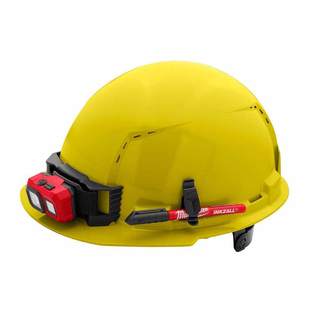 Milwaukee 48-73-1222 Yellow Front Brim Vented Hard Hat with 6PT Ratcheting Suspension – Type 1 Class C - 6