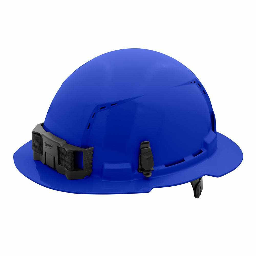 Milwaukee 48-73-1225 Blue Full Brim Vented Hard Hat with 6PT Ratcheting Suspension – Type 1 Class C