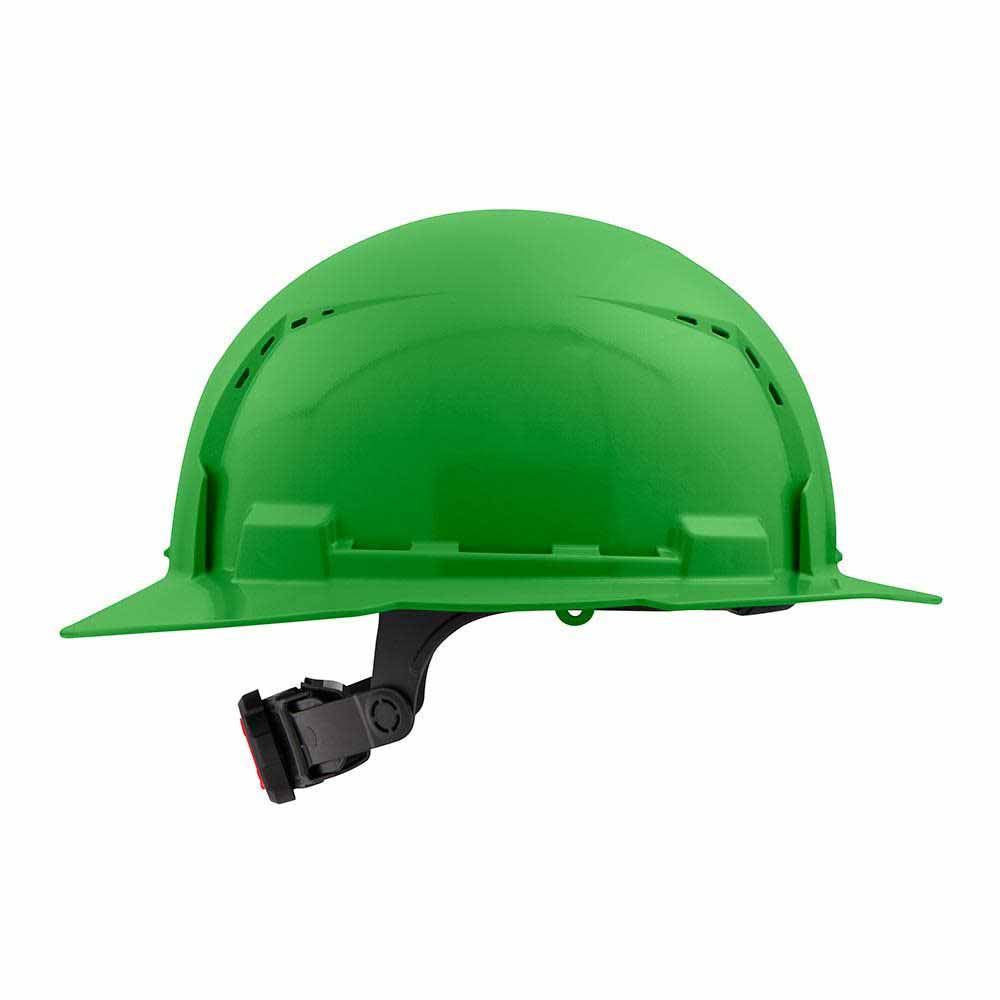 Milwaukee 48-73-1227 Green Full Brim Vented Hard Hat with 6PT Ratcheting Suspension – Type 1 Class C - 4