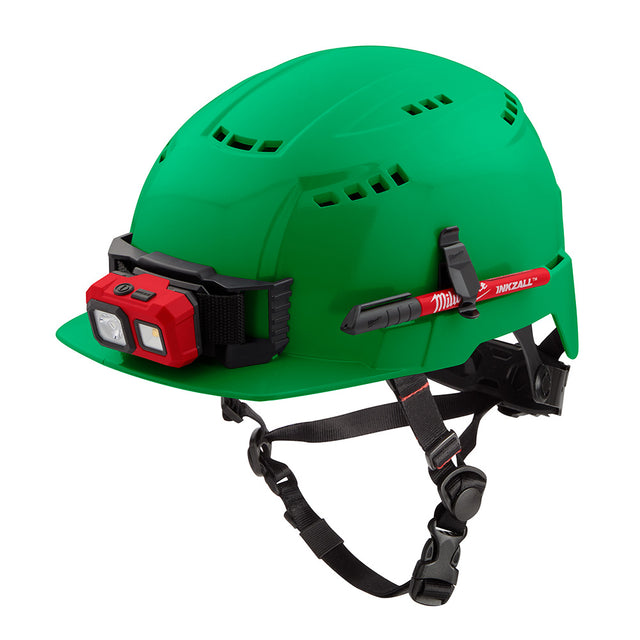 Milwaukee 48-73-1326 BOLT Green Front Brim Safety Helmet (USA) - Type 2, Class C, Vented