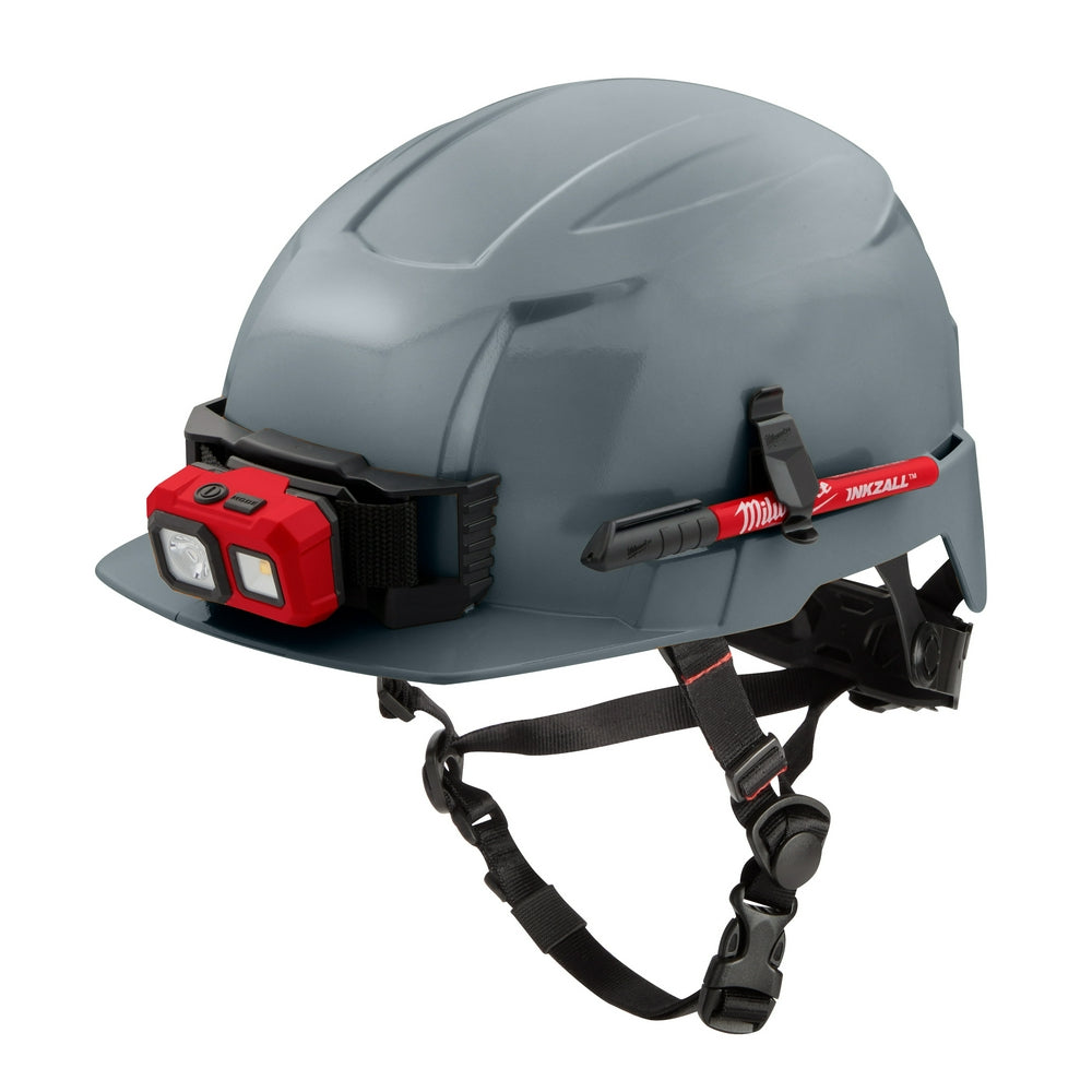 Milwaukee 48-73-1337 BOLT Gray Front Brim Safety Helmet (USA) - Type 2, Class E, Non-Vented - 10