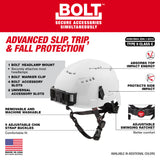 Milwaukee 48-73-1350 BOLT  White Vented Safety Helmet with IMPACT ARMOR Liner (USA) - Type 2, Class C - 3